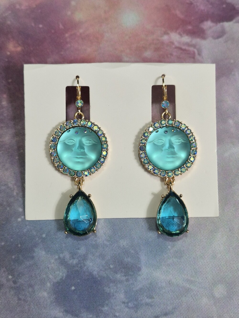 Kirks Folly Blue Moon Face Earrings